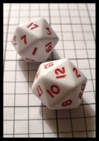 Dice : Dice - 20D - White and Red Baseballs - Chimera Hobby Shop Apr 2010